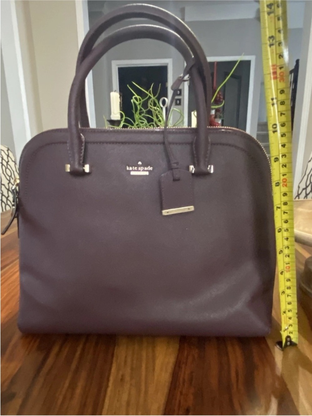 kate spade plum leather dome satchel